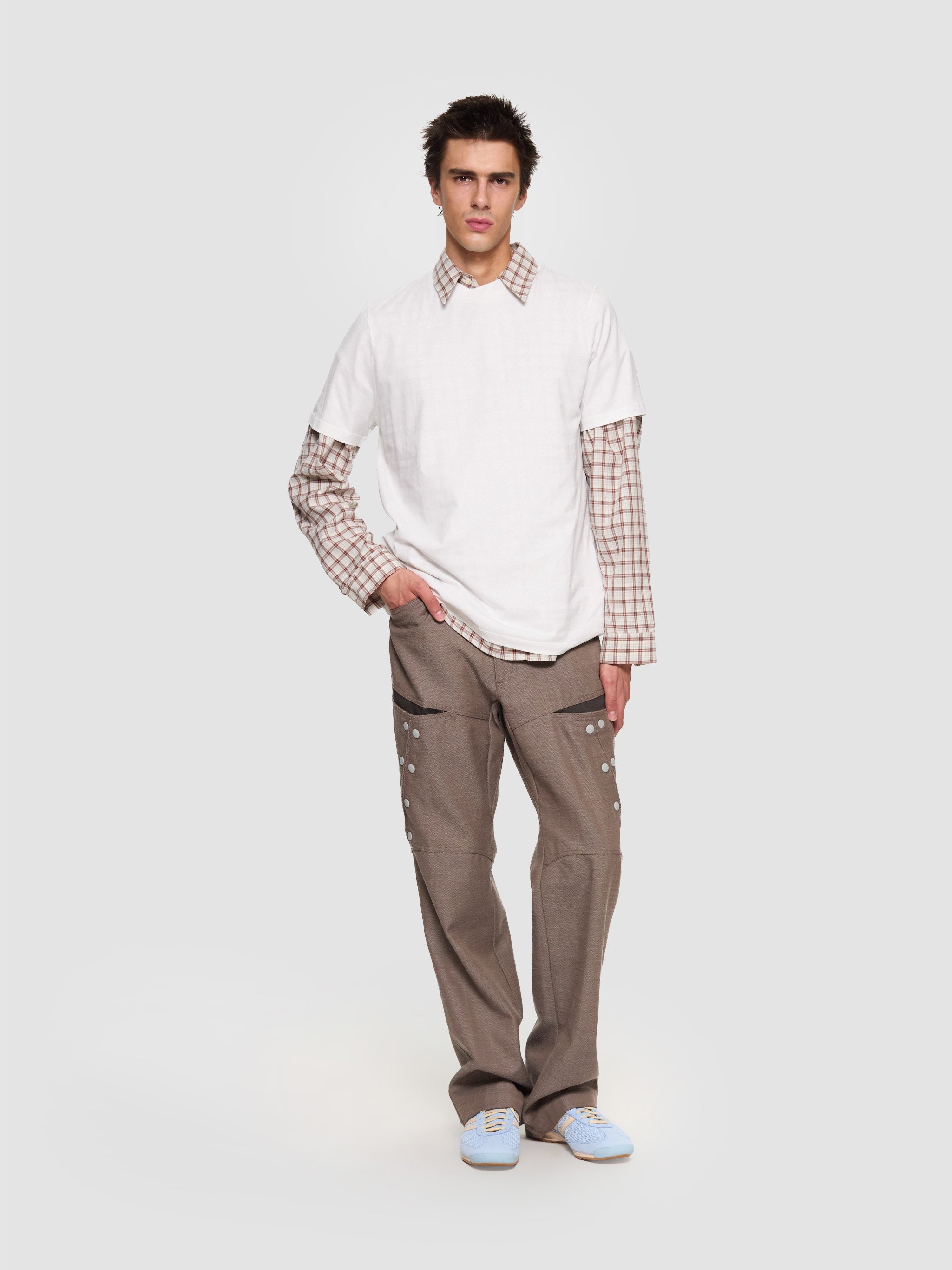Inex Snap Trousers in Brown Oak & Java Brown