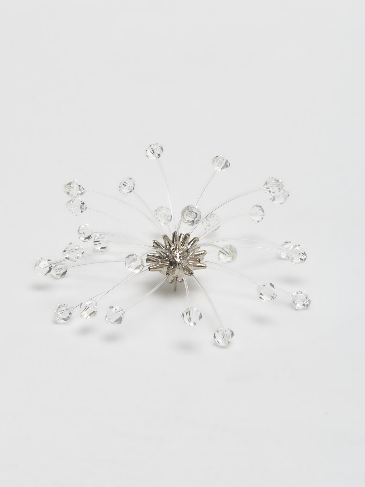 Crystal Ball Earrings in Silver