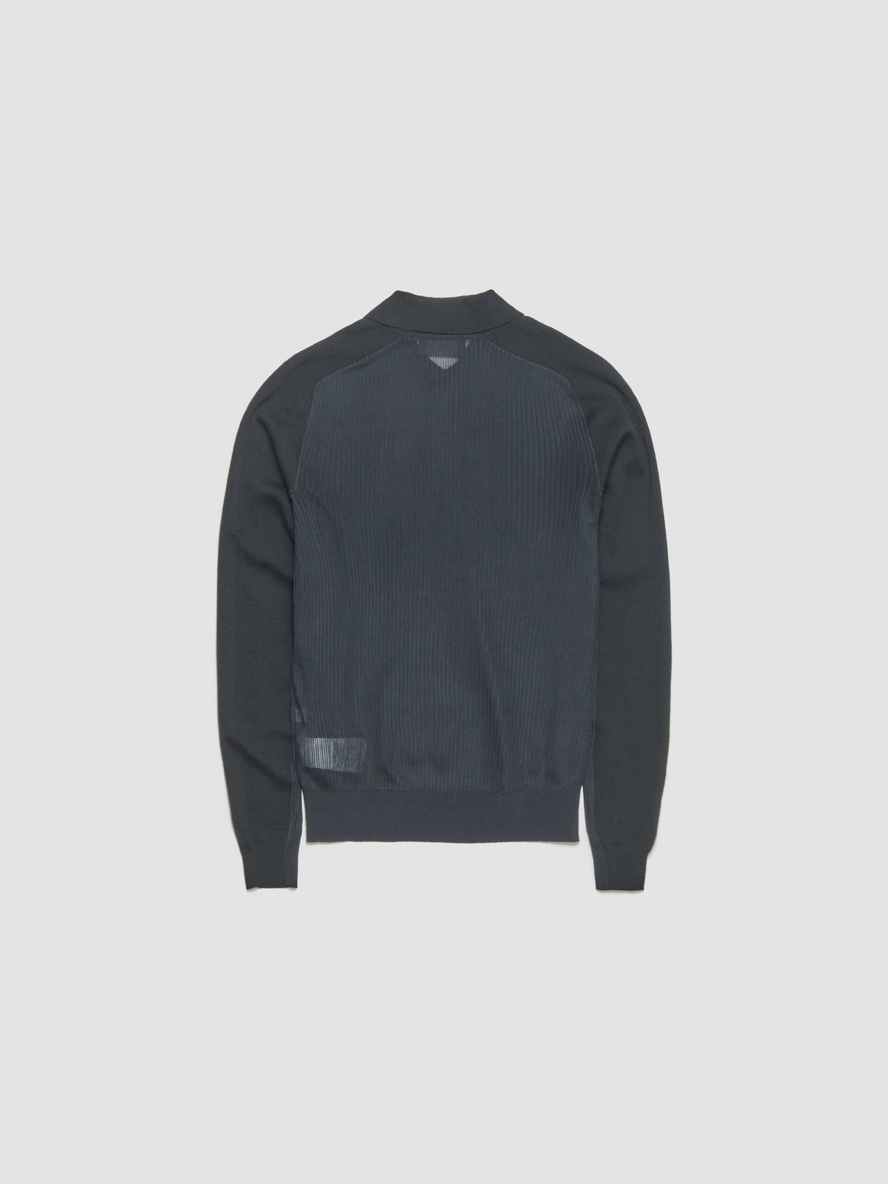 Long Sleeve Polo in Dark Green
