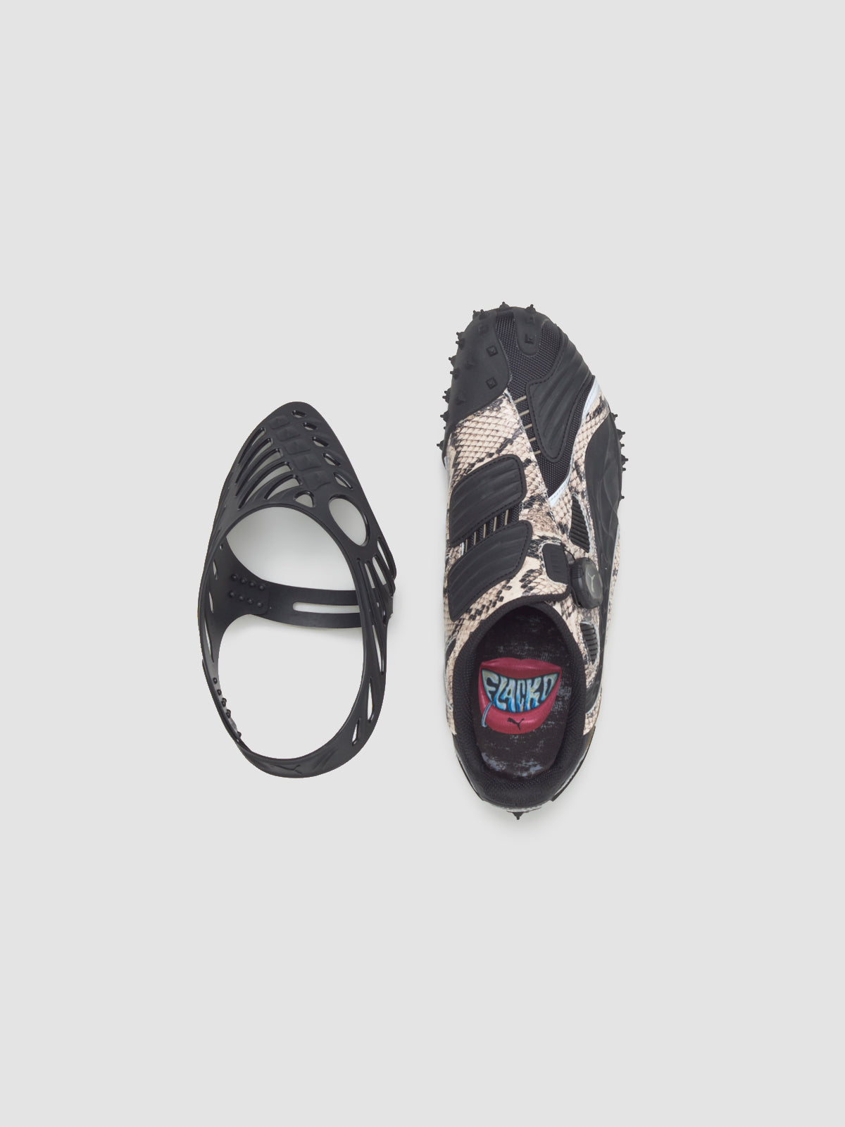 x A$AP ROCKY Mostro Gabbia Snake Sneaker in Totally Taupe & Black