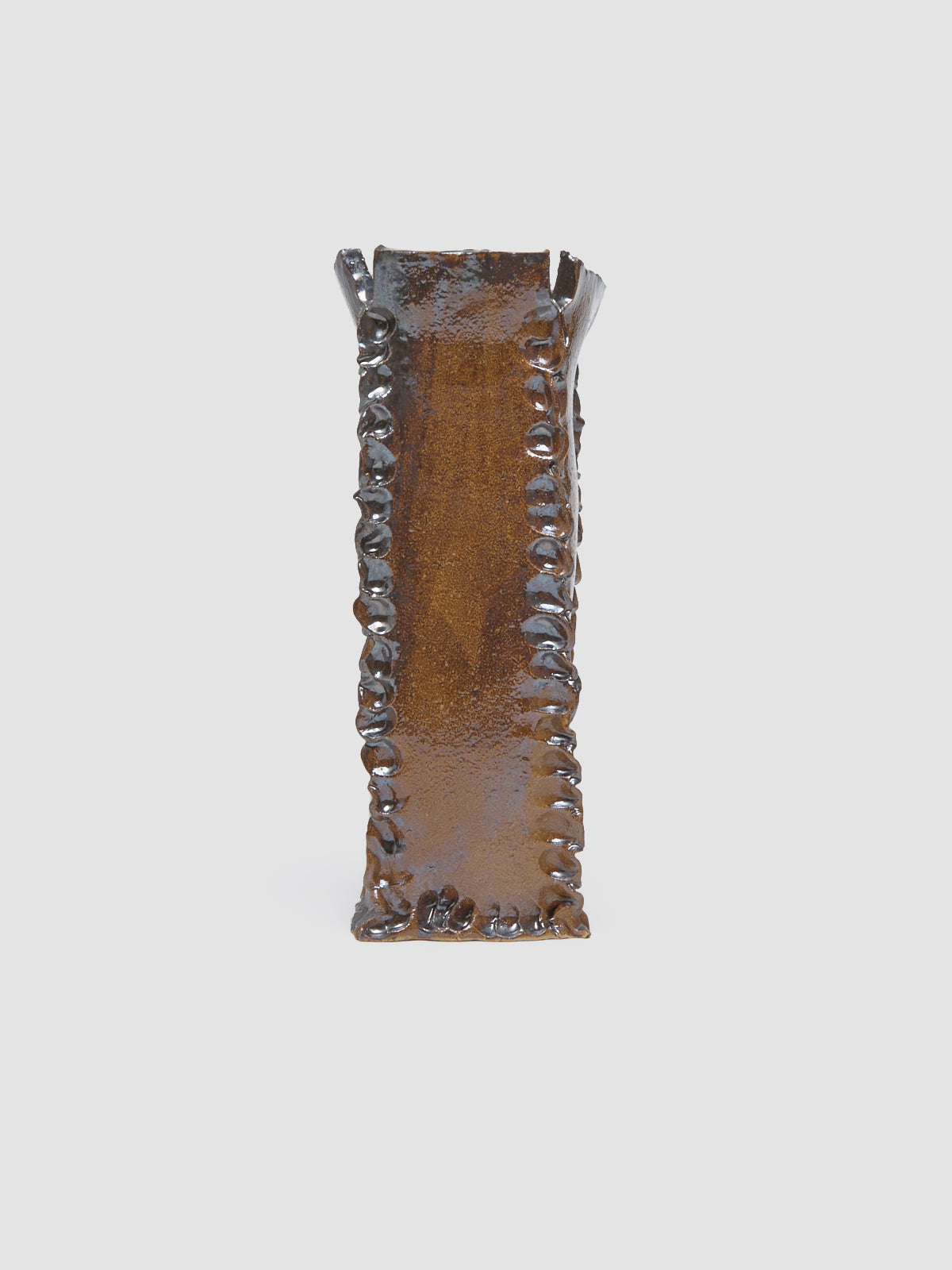Squeezed Vase in Brown