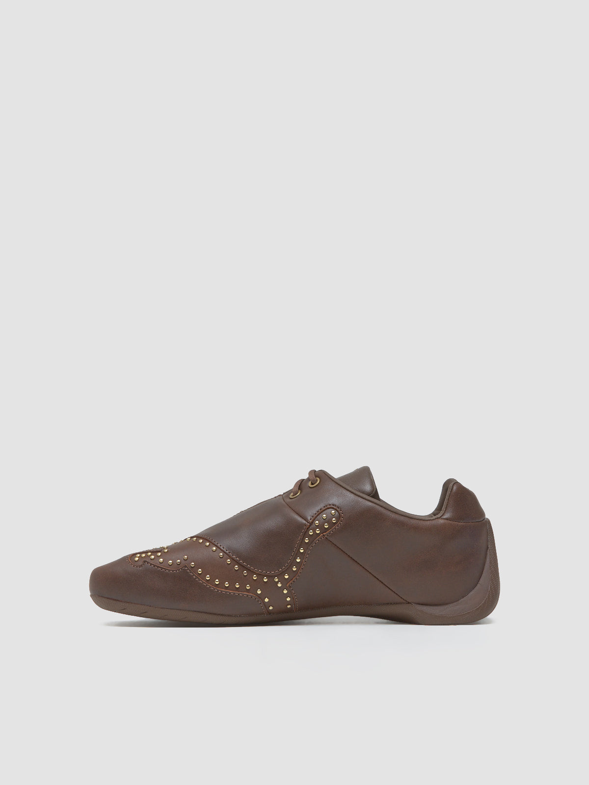 Future Cat Studs Sneaker in Espresso Brown & Gold