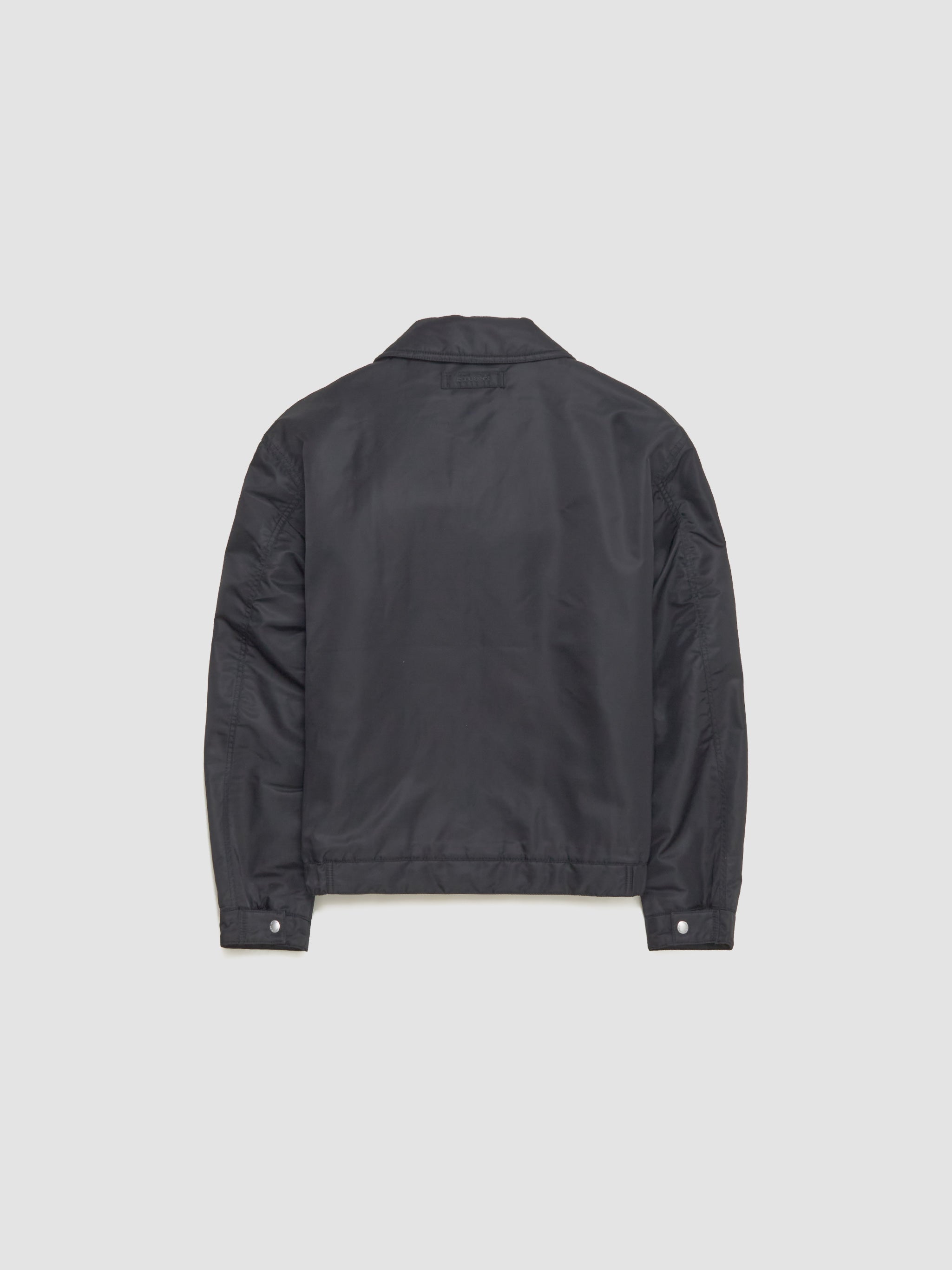Pile Lined Zip Jacket in Black