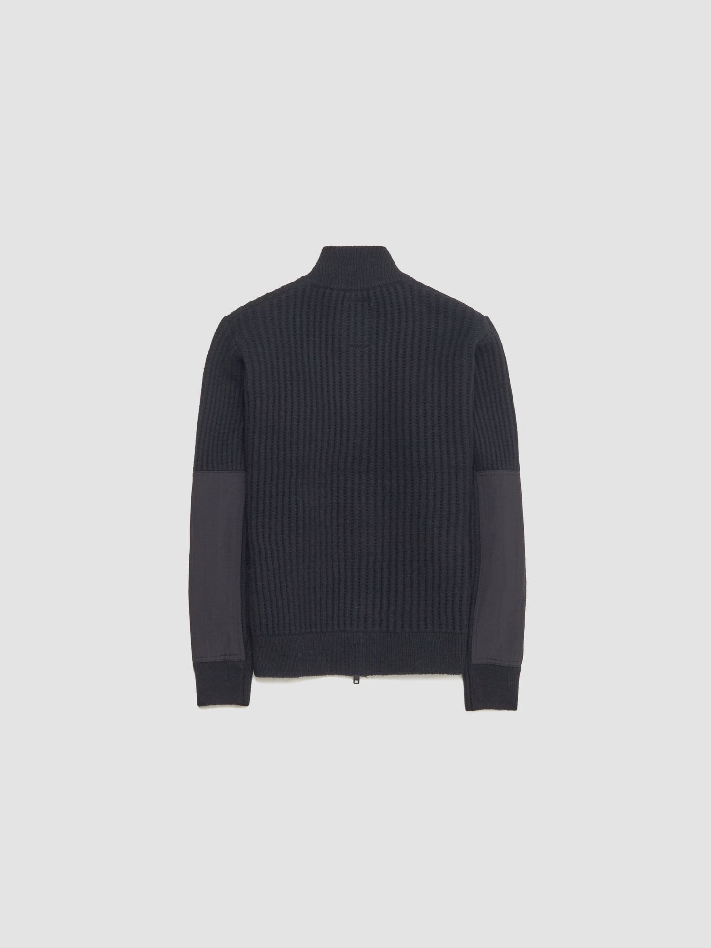 Military Patch Zip Sweater in Black