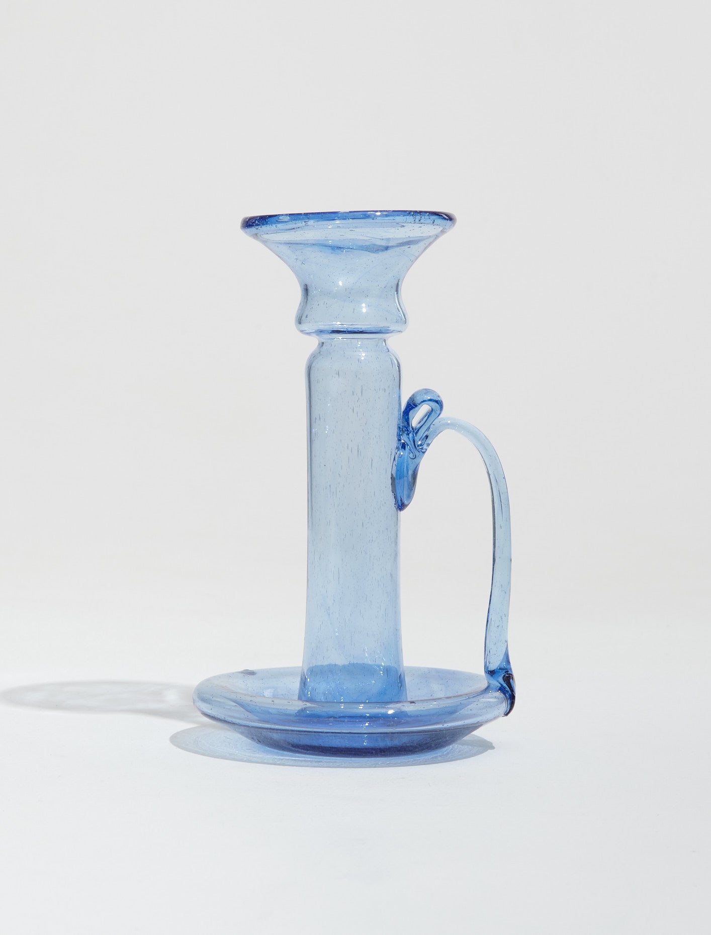 Porta Candele with Handle in Light Blue